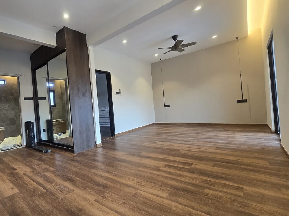 extended master bedroom with walk-in wardrobe