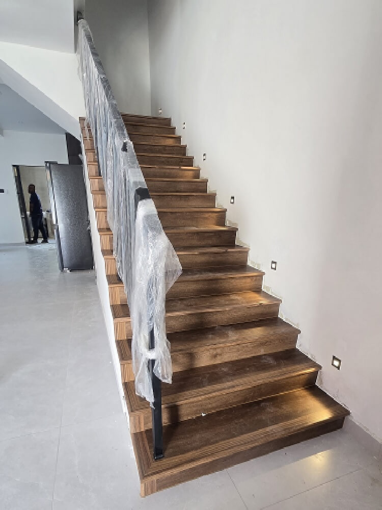SPC flooring at staircase